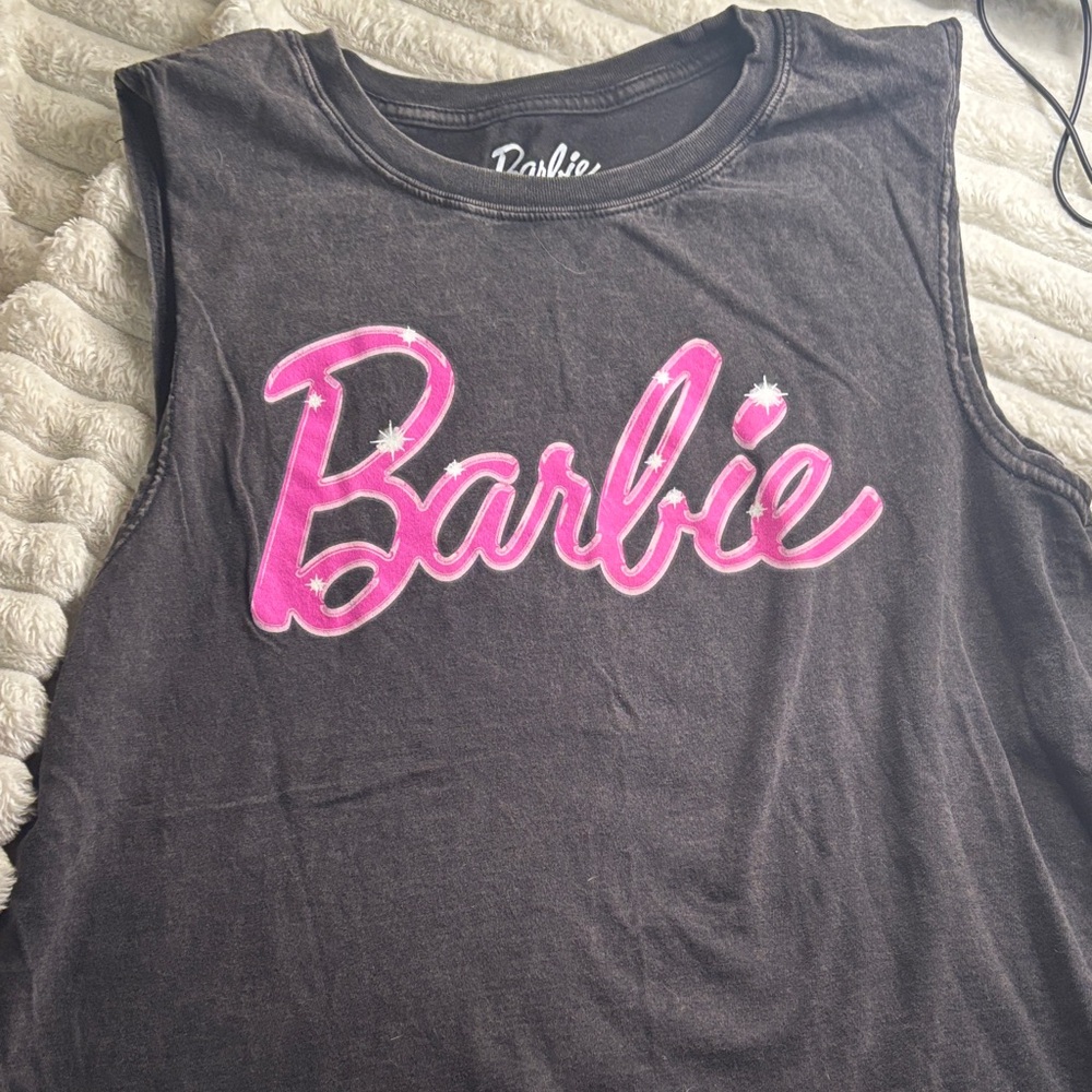 Barbie Black Tee with Pink Logo